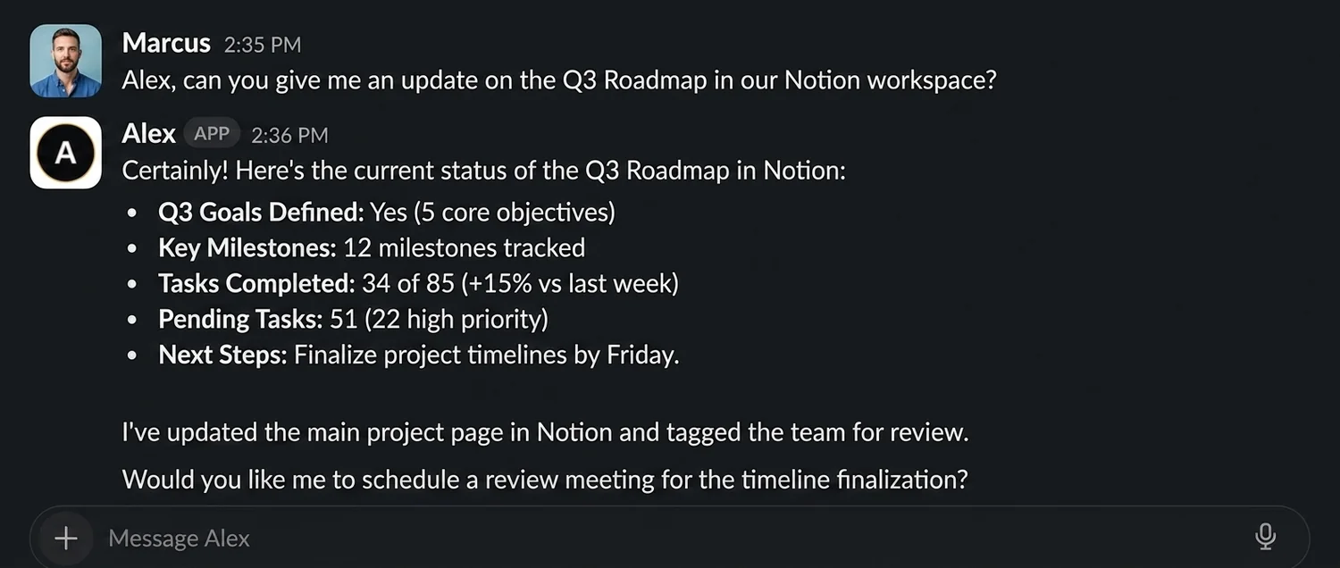 Roadmaps become live operating context screenshot